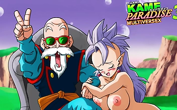 West Supreme Kai Gets Rescued by Roshi's Massive Cock in Kame Paradise 3