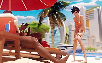 JAV Enchantress Tracer Invites You to a Steamy Beach Escapade