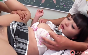 Japanese Beauty Mira Hasegawa s Lustful Threesome in the Classroom Unleashed