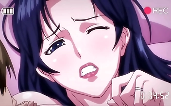 Oh my, JAV fans! Witness the ultimate MILF siren with enormous tits seduce and get gangbanged by a group of insatiable studs! Unleash your desires with this sexy brunette MILF with purple hair as she experiences the most mind-blowing fucking of her life! 