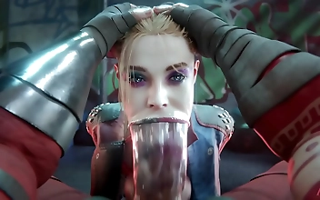 Enchanting Harley Quinn s Queenly Throat Conquers Amazonium