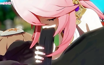 Yae Mikos Ultimate Cock Craving for Hilichurls Mammoth Rod