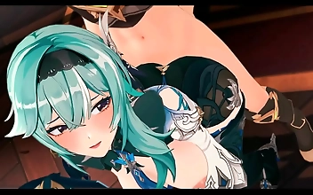 Unleash Your Desires with Genshin Impacts Erotic Eula Hentai Blowjob and Doggy Style Sex Scene featuring Big Boobs and Blue Hair! MMD 3D Clip