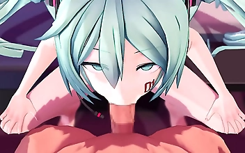 Japanese Pop Idol Hatsune Miku Goes Wild with Penis Sucking - MMD Video by Nubilia