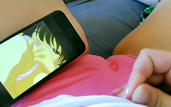 Japanese Schoolgirl Masturbates to Hentai in the Morning - A Luscious POV!