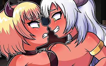 IMPRESSIVE Femdom Hentai Game PornPlay Ep16 with DEEPTHROAT THRUSTING and PULLING HORNS