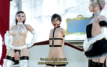 JAV Mistress Dominates Two Femboys with Multi-O Orgasmic 3D Futanari Group Sex