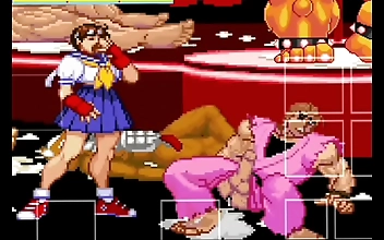 Japanese Goddess Sakura Dominates Dan in SF MUGEN Showdown! Unleash Her Luscious Moves & Alluring Slutty Powers!