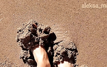 A Luscious Enchantress Alluring Naked Feet on the Beach: Relax and Unwind with an Unforgettable Day off for Your Senses!