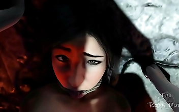 JAV Icon Lara Croft Gets Fucked by Tifa in Part 3 of TheRopeDudes Hot Sexcapade