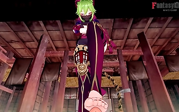 Kuki Shinobu: Luscious JAV Enchantress Footjob Handjob and Blowjob POV in Genshin Impact