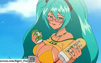 Thicc Brazilian Hatsune Miku Wants a Creampie on the Beach - 4K Ultra HD Hentai