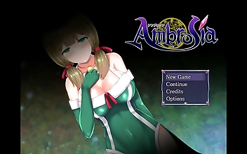 JAV Hentai Game - Sexy Nun Fights Naked Cute Flower Girl Monster in Ambrosia Episode 1