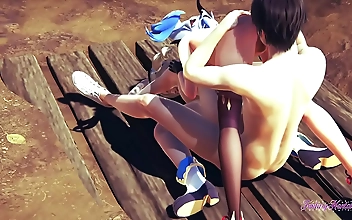 Indulge in the Luscious Allure of Genshin Impact Hentai 3D- Theesome! A Boy Fucking and Doing Cunnilingus to Barbara and Ganyu in Japanese Manga Anime Game Porn Video
