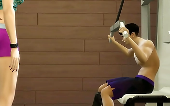 JAPANESE Stepmom s HOT GYM SESSION with Her STEPSON for Competition Motivation!
