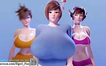 Holy Shit! Tracer and D Va's Milking Session in 4K Ultra HD - Overwatch Hentai