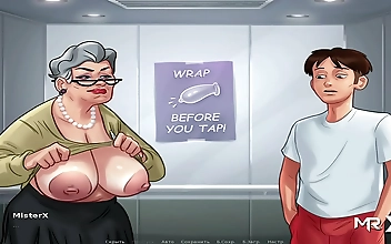 JAV Mature Granny Elevator Picture Explosion - Experience the Naughty World of Summertime Saga