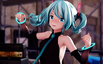WOW! Luscious Hatsune Miku Strip Tease Concert in Stunning MMD! Must-See JAV Delight!