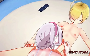 JAV Hentai Genshin Impact - Noelle's Blowjob Boobjob Fuck Fest with Aether and Multiple Cum Drench!