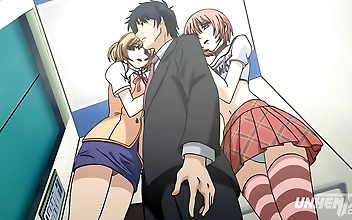 JAV Hotties Take the Stairs in High Heels - Uncensored Hentai with English Subtitles