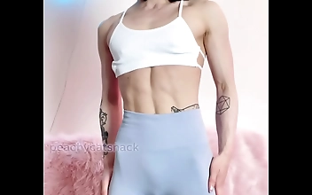 Get ready to swoon over this luscious and alluring petite Asian muscle girl! With her cute and nerdy charm she s sure to make you weak in the knees as she flexes in her workout leggings