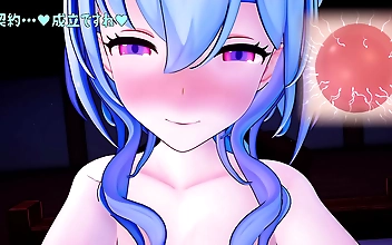 JAV Enchantress Genshin Ganyu Pets Her Furry Friends in MMD