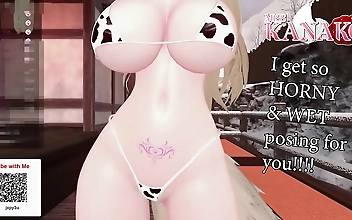 Luscious cow girl in a damp bikini, ready to be fucked! A tempting sight for your hungry cock