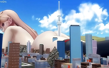 JAV MMD Playing with the City Giantess: Sfx Size Fetish Content