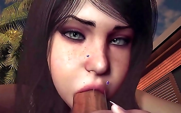 JAV Good Girl Sucks Huge Cock in Her Mouth 3D Porn