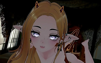 A Luscious ASMR Succubus Roommate Takes Care of Your Dick While You Relax in VR RP